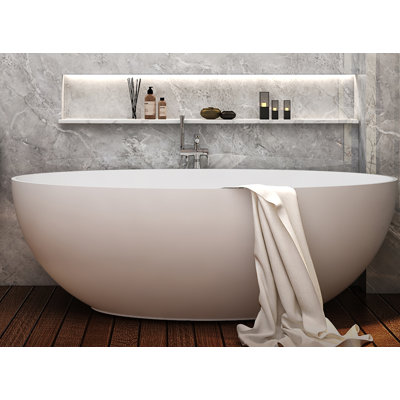 Monaco 65" x 30" Freestanding Soaking Stone Bathtub