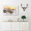 Orange Sunset Above the Waves Watercolour - Wrapped Canvas-56661812