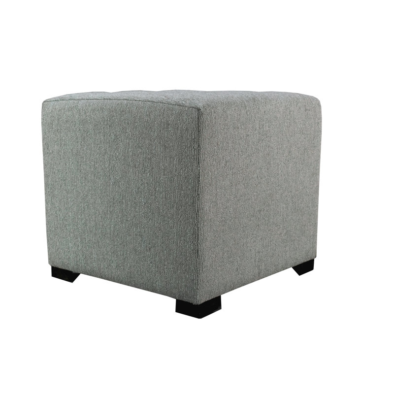Hadlee Upholstered Ottoman, Smoke Polyester Blend