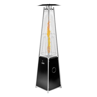 PawsomePad 40,000 BTU Standing Propane Pyramid Patio Heater with Quartz Glass Tube & Wheels