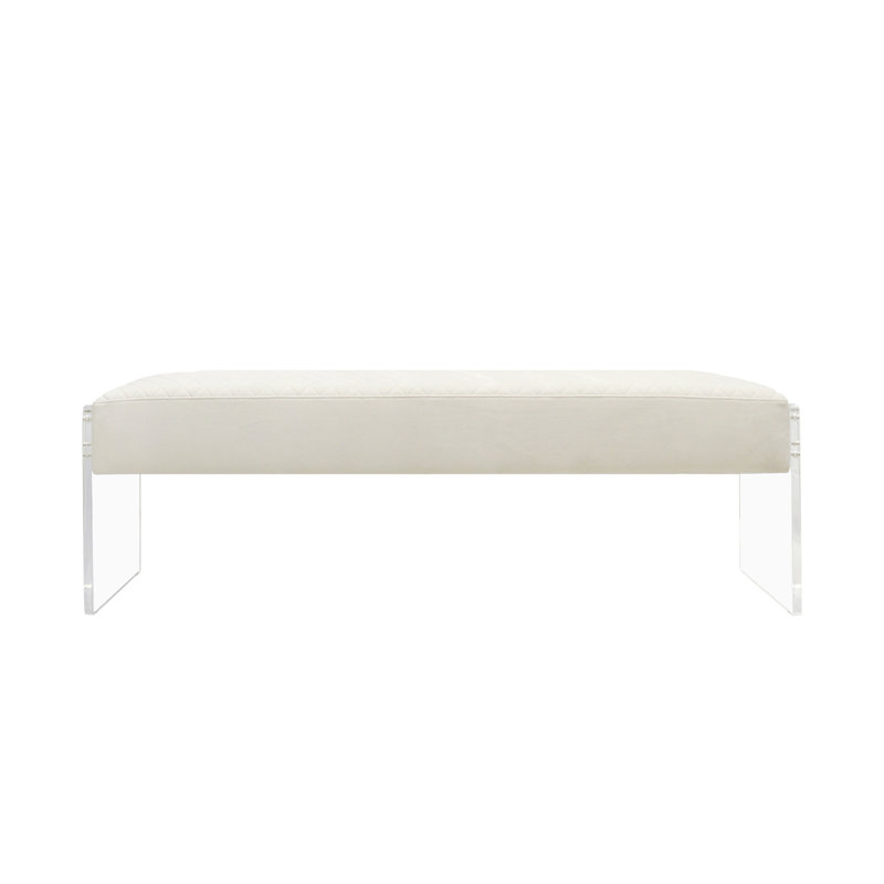 Tribecca Velvet Upholstered Bench, White