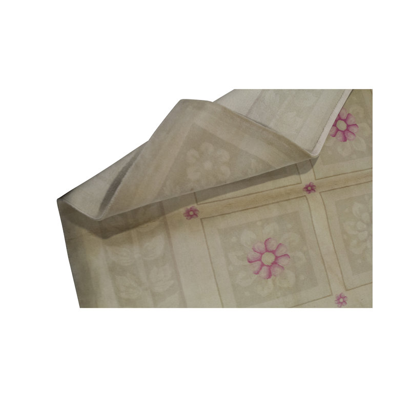 Tapis beige et vert noué à la main de haute qualité