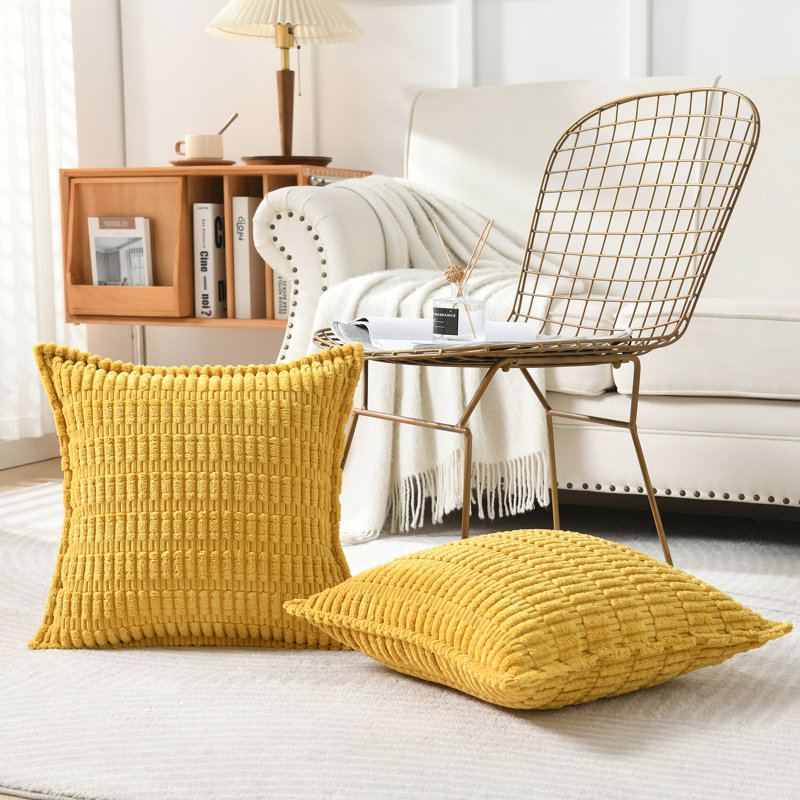  Housse pour repose-pieds Boucle, Carré 20 po, Jaune
