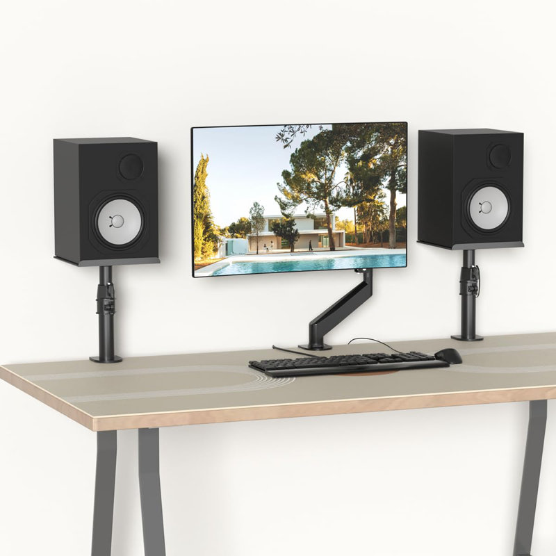Clamp-On Speaker Stand Desk Mount Set, Black