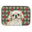 Tapis de séchage à la crème Pekingese Christmas PoinsettIas