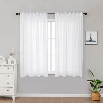 Toyoko Linen Blend Semi-Sheer Back Tab Curtains