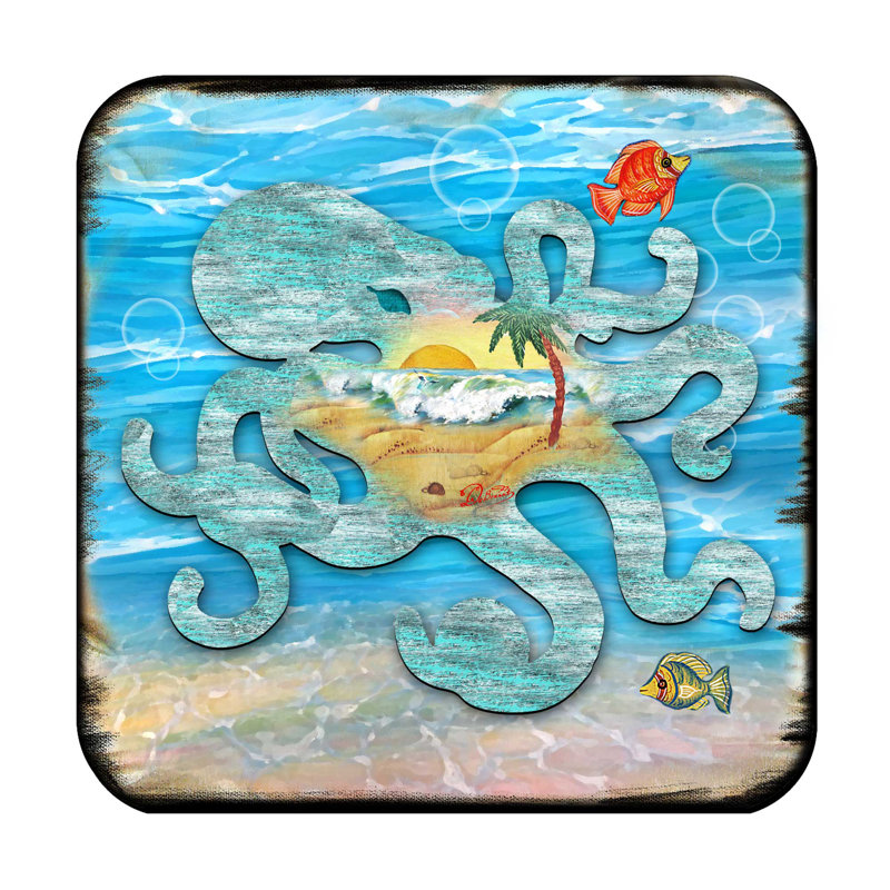 Leigh Woods Wood Square 4 Piece Coaster Set