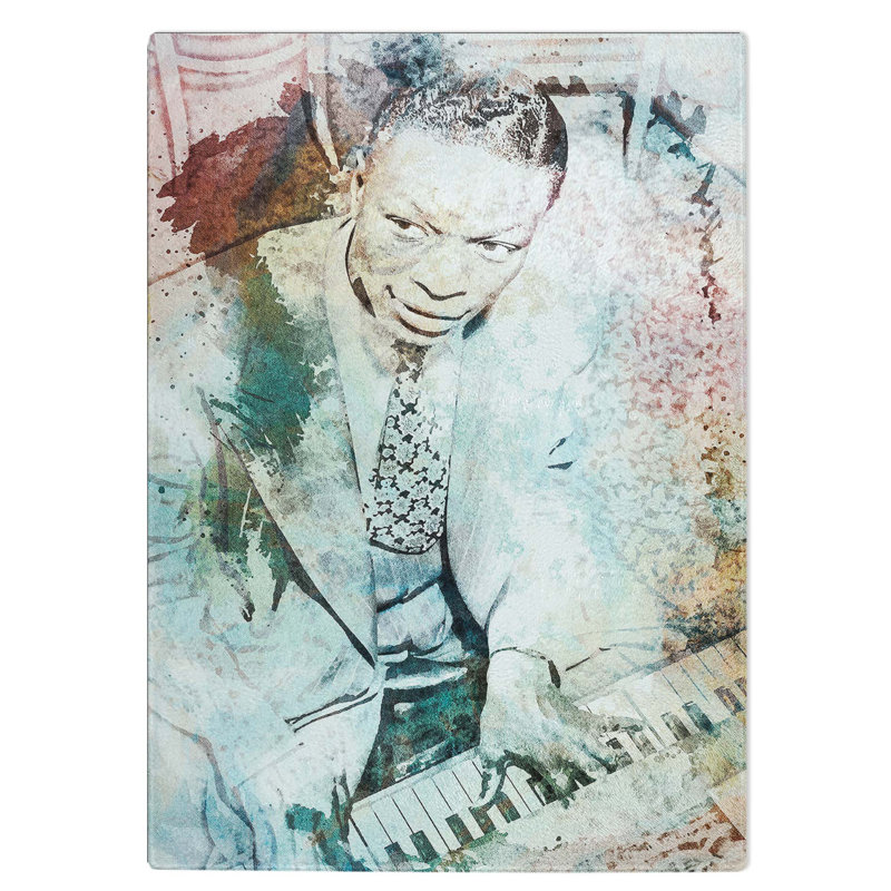 Tempered Glass Nat King Cole Chopping Board, 28.5 cm W x 39 cm L
