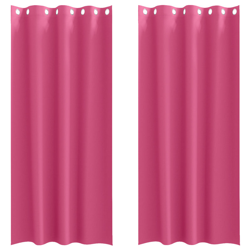 Tacorian Curtain Pair, Bright Pink, 140cm Width x 225cm Drop