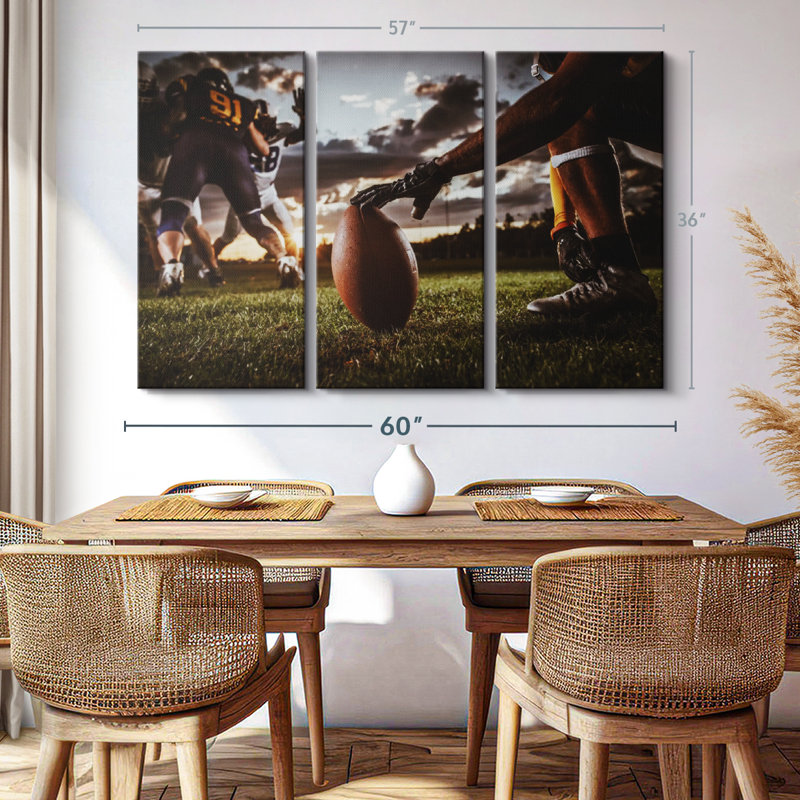 «American Football Game» sur, H 36 po x l 57 po x P 1,25 po