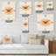 Horloge murale orange à imprimé soleil orange II-156263995