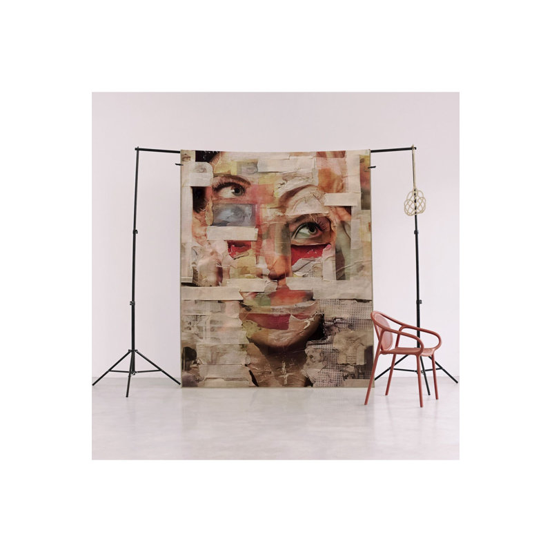 Tapis décoratif lavable à la machine à portrait de femme, surréalisme, Rectangle 2 pi 6 po x 4 pi 11 po