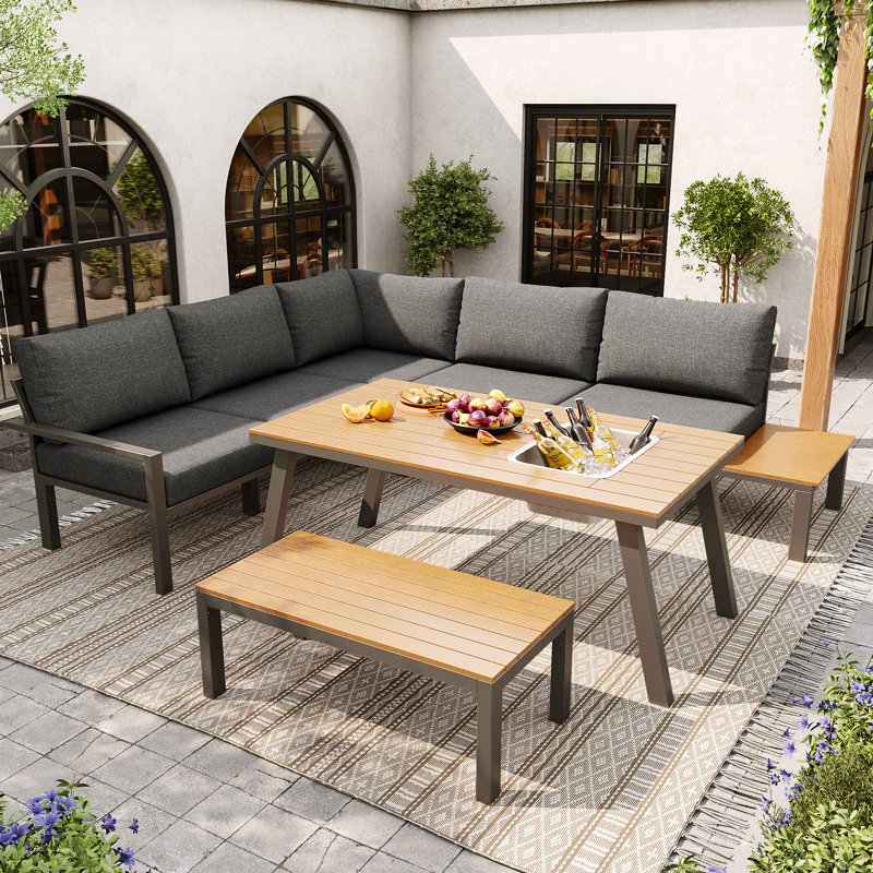 7 - Person Patio Dining Set with Rectangular Table