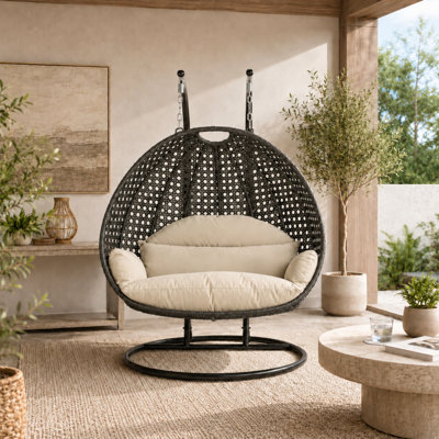 Fauteuil d'œuf d'extérieur pour 2 personnes avec support Samaira