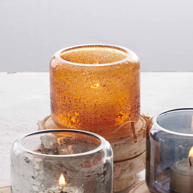 2.75'' H Glass Tabletop Votive Holder, Orange
