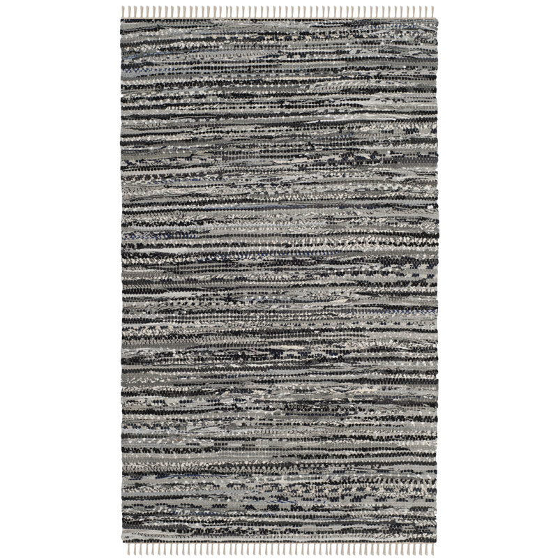 Tapis en coton tissé à la main Gerow, Rectangulaire 3 pi x 5 pi