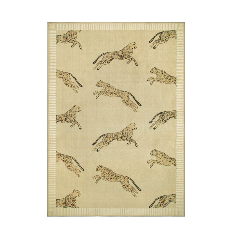 Machine washable non slip area rug for living room, zebra leopard animal pattern , leopard, 80*150cm