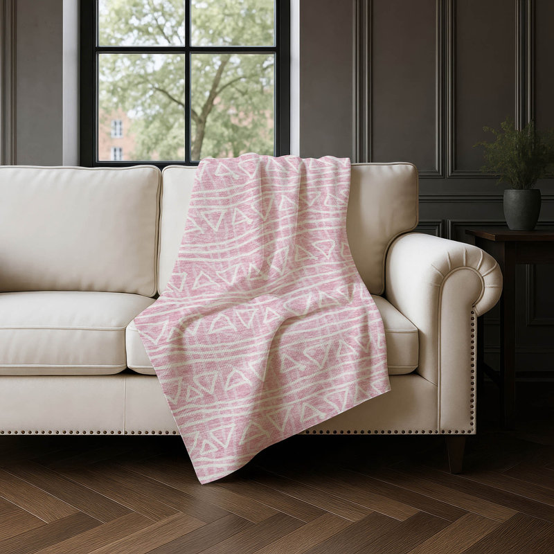Jeté bohémien Addison Sherpa ASB730, Rose