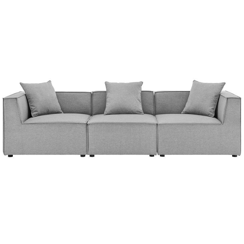 Canapé modulaire rembourré 3 pièces Saybrook, Gris