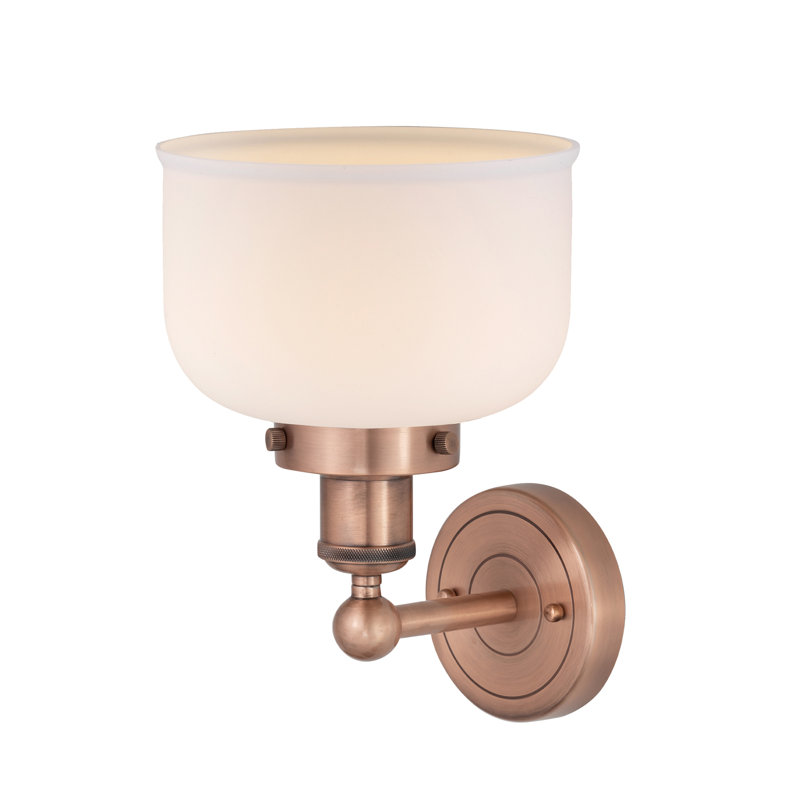 Cetronia Armed Sconce, Matte White, Antique Copper