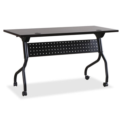 Rectangle Flip Top 23.63'' L Training Table with Casters and Modesty Panel and Cable Management