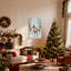 Ensemble de 3 impressions sur toile, renne de Noël dans la forêt enneigée avec décorations-663201045