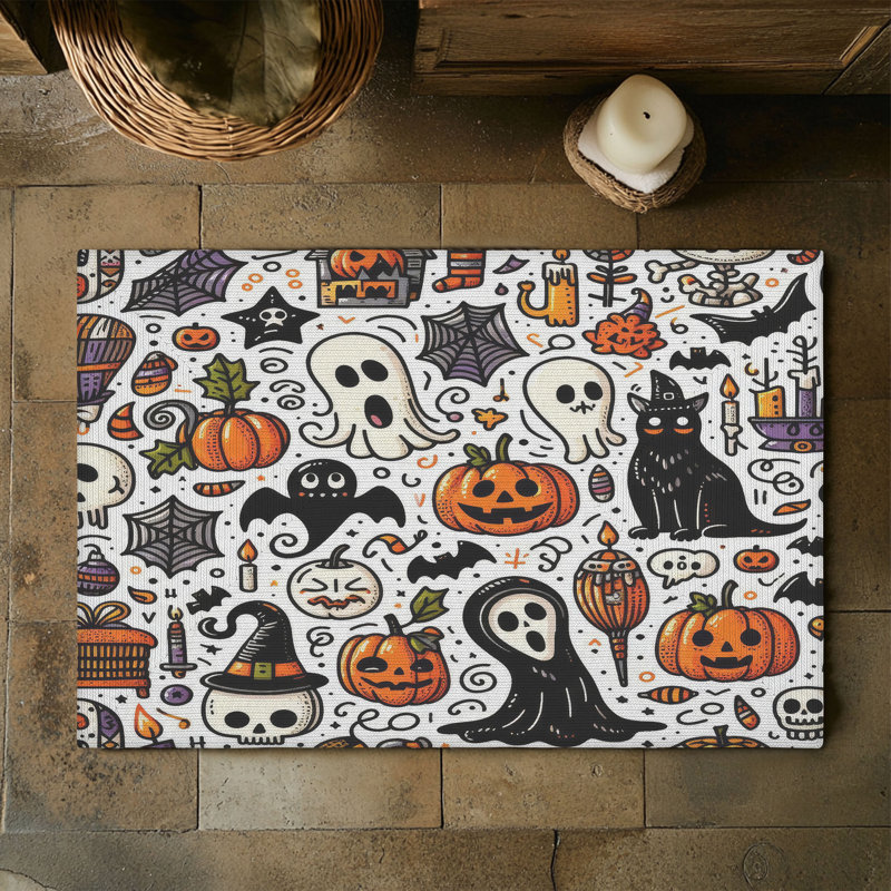 Tapis tressé Boo-torable Fun, Rectangulaire 3 pi x 5 pi