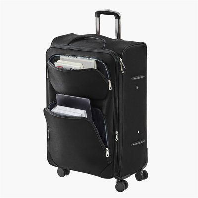 28-Inch Softside Expandable Luggage with Spinner Wheels Checked Suitcase