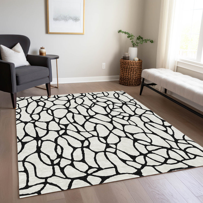 Tapis intérieur / extérieur ivoire Elowira , 5' x 7'6"