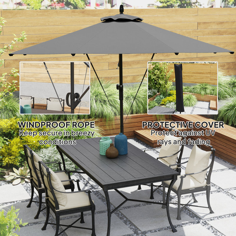 305cm Tilt Cantilever Parasol, Grey