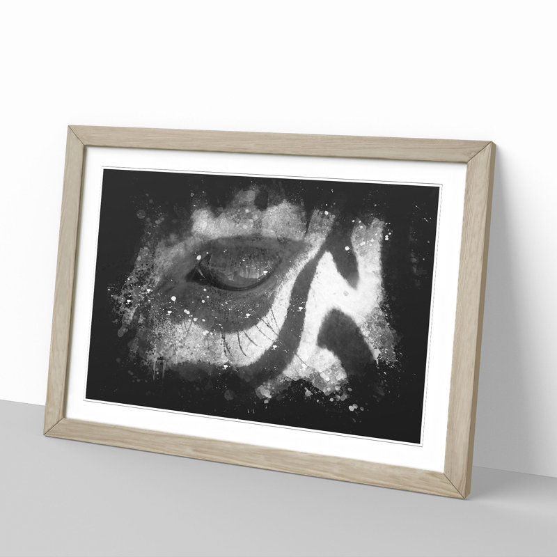 Zebra Vol.3 Paint Splash - Picture Frame Graphic Art, Oak, 36cm H x 48cm W x 2cm D