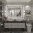Molly Black Metal Framed LED Front Light and Backlit Anti-Fog Wall Bathroom/ Vanity Mirror-143579528