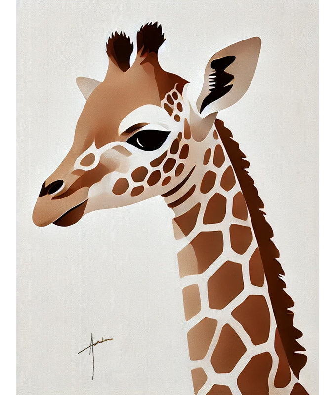 «Graceful Giraffe», art mural safari sur toile tendue, H 16 po x l 12 po