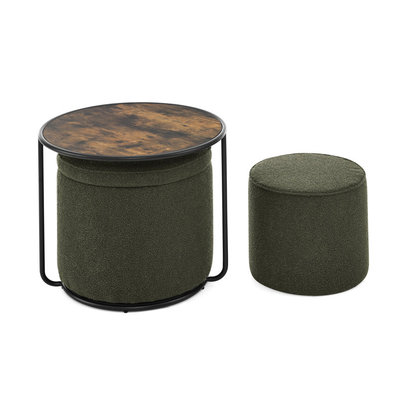 multi-functional combination set table Ottoman, Dark Green
