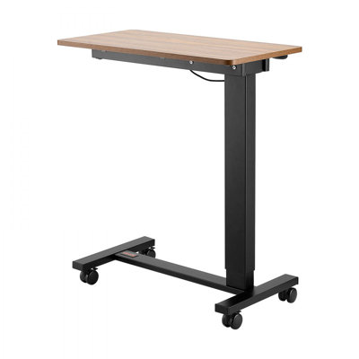Overbed Table, Mobile Bed Side Table with 4 Wheels, Electric Lifting with Upgrade Button, Rolling Laptop Desk with Cup Holder, Height Adjustable Overb by Inbox Zero