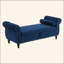 Banc repose-pieds rectangulaire en velours avec rangement et 1 coussin décoratif-178113637
