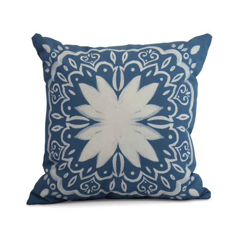 Cuban Flare Reversible Throw Pillow, Teal, 16" x 16"