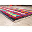 Tapis décoratif en laine de noué à la main New Age rouge/Ivoire/noir de conception unique 2 pi 9 po x 6 pi 4 po New Age
