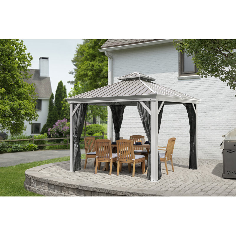 Monaco Champagne 10 ft. x 10 ft. Aluminum and Steel Gazebo