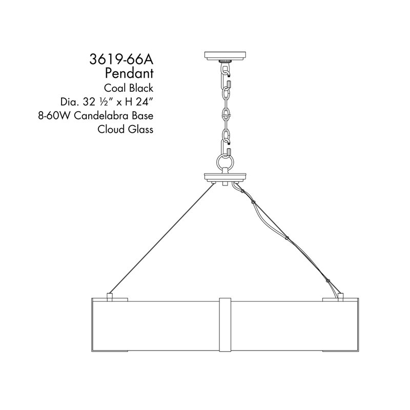 Cloud Break 8 - Light Steel Chandelier