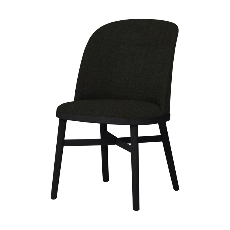 Bund Upholstered Dining Chair, Onyx Oak, Omega Dark Brown