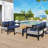 U_Style Multi-Person Outdoor Iron Sofa Set With A Table, Rattan Decoration, Waterproof, Rust-Proof, Suitable For Garden, Lawn Use-1983808257