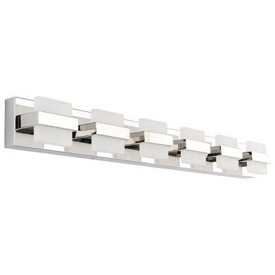 SOLFART 6 Lights Chrome Bathroom Light Fixtures Modern LED Bathroom Light Vanity Lights Over Mirror
