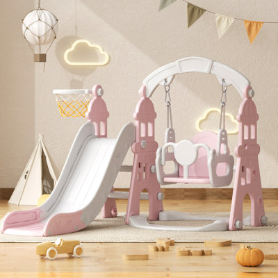 GLAF 53.1'' W Plastic Freestanding Slide