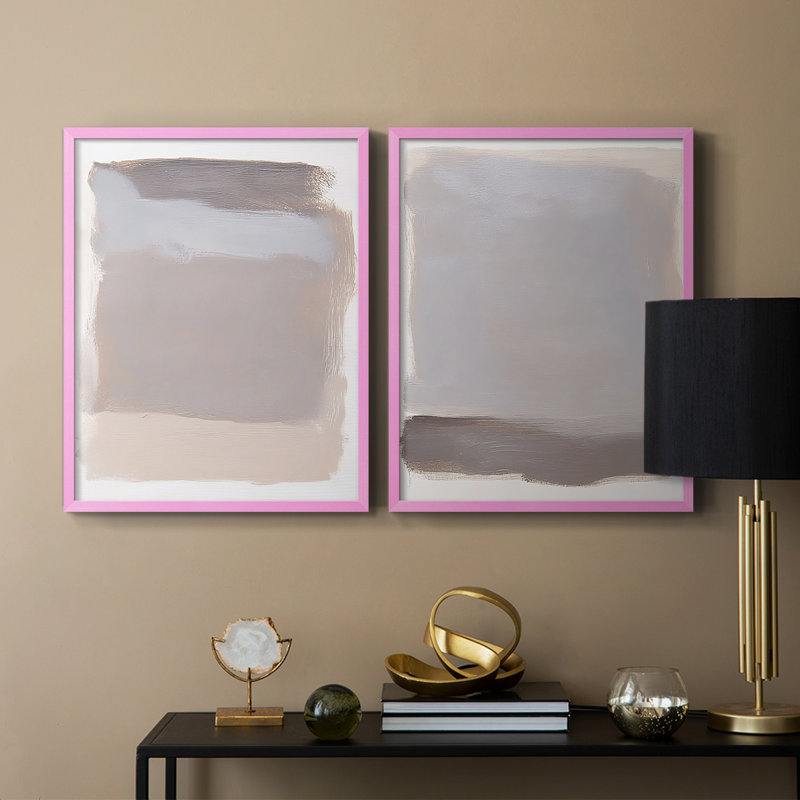 ABSTRACT Series DCCXVII-Premium Framed Print -Ready to Hang - No Nails Required - No Nails Required, 11" H x 18" W, Pink