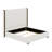 Tall Headboard Upholstered Bed With Vertical Striped And Wingback Design