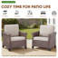 Ensemble de conversation pour canapé d'extérieur en osier 5 pièces avec fauteuils et repose-pieds-343190063