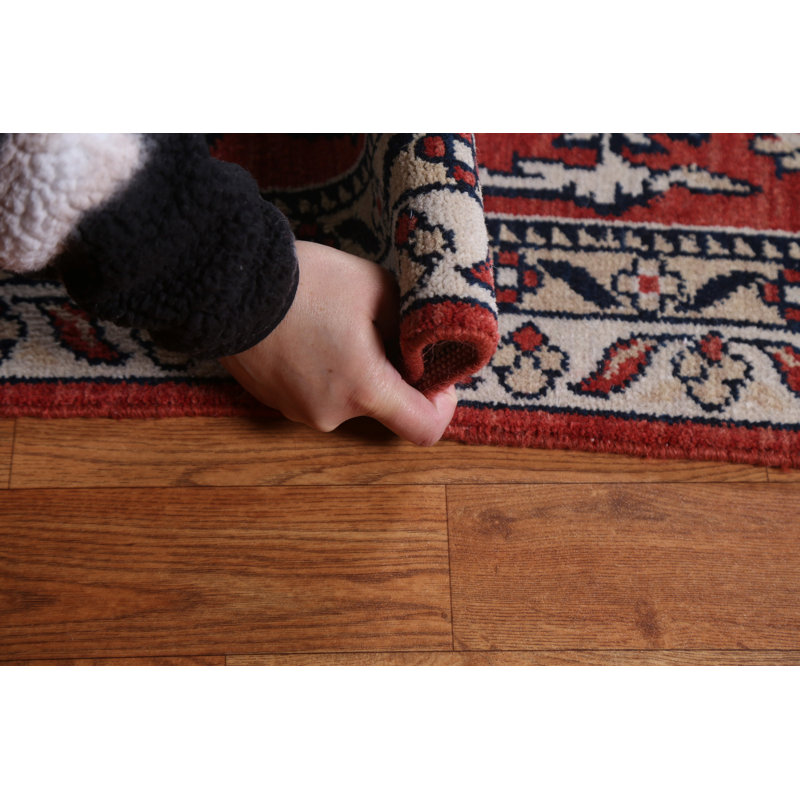 Tapis beige / ivoire / bleu en laine noué à la main de conception unique 9 pi x 11 pi 9 po