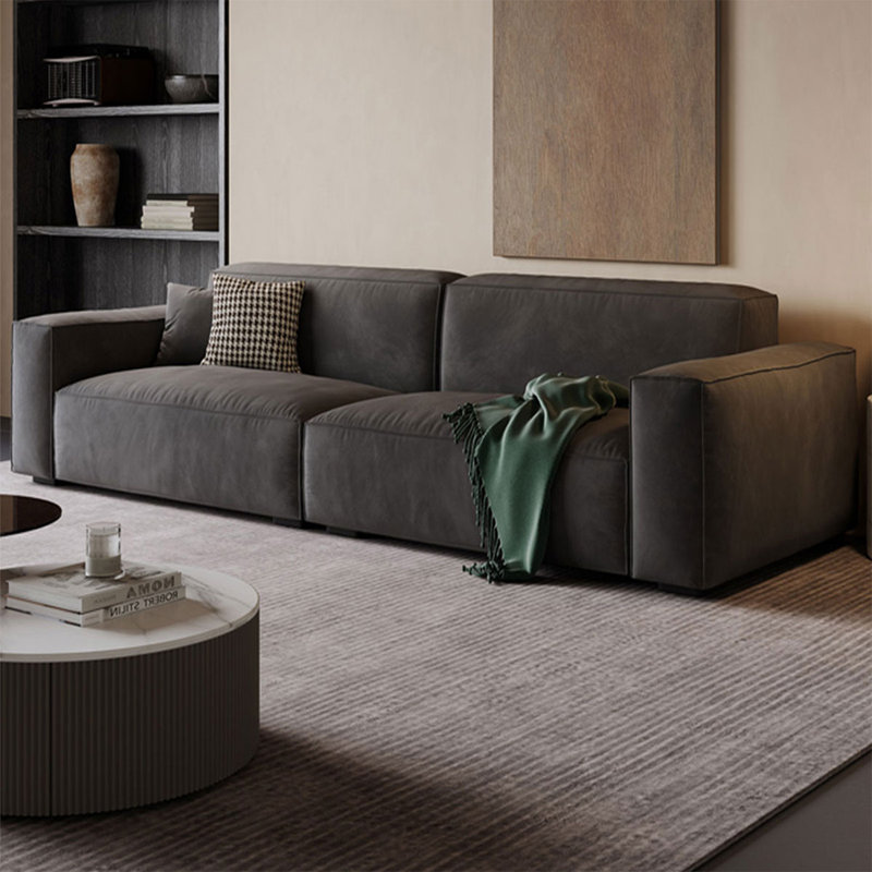 Coussin modulaire en polyester gris foncé, H 27,56 po x l 101,57 po x P 39,37 po