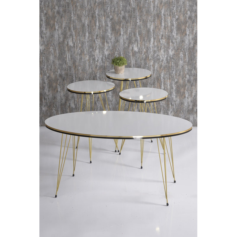 Luka Living Room Table Set, White